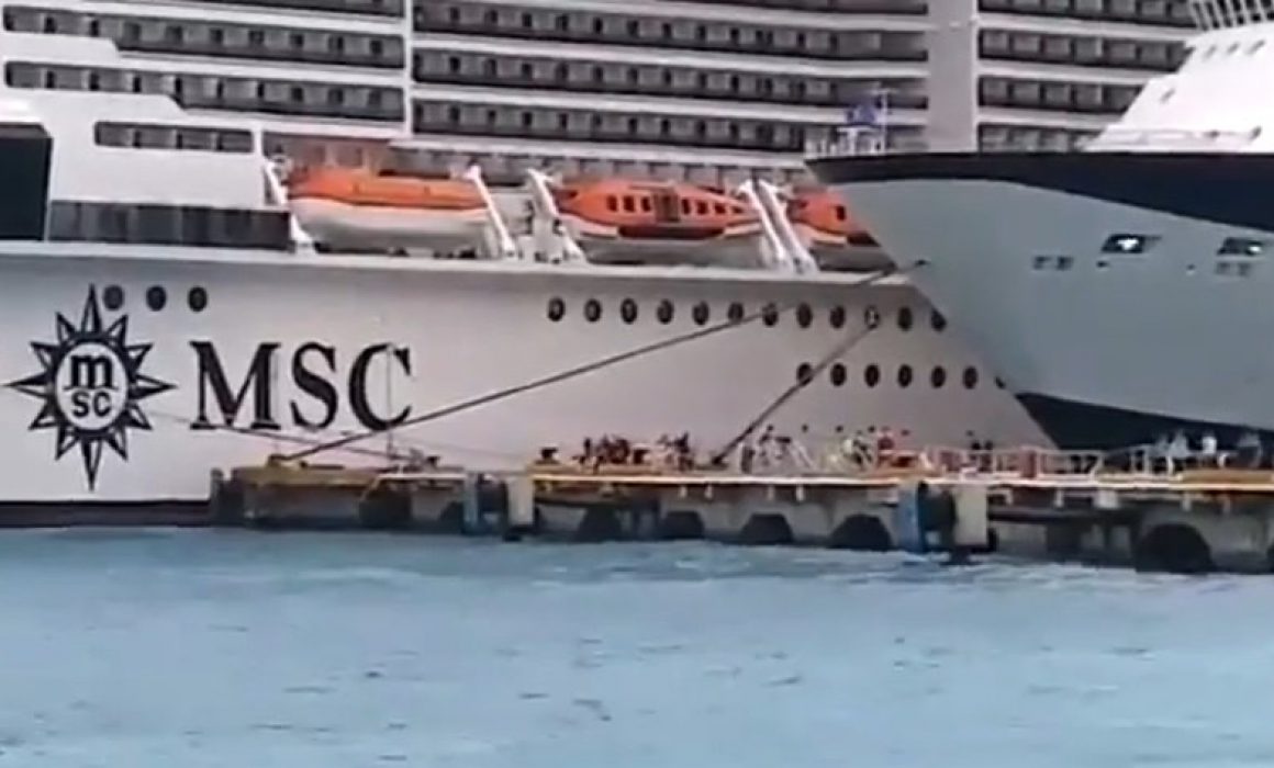 Aclara Crucero que no atracaba en Cozumel, pero por mal tiempo