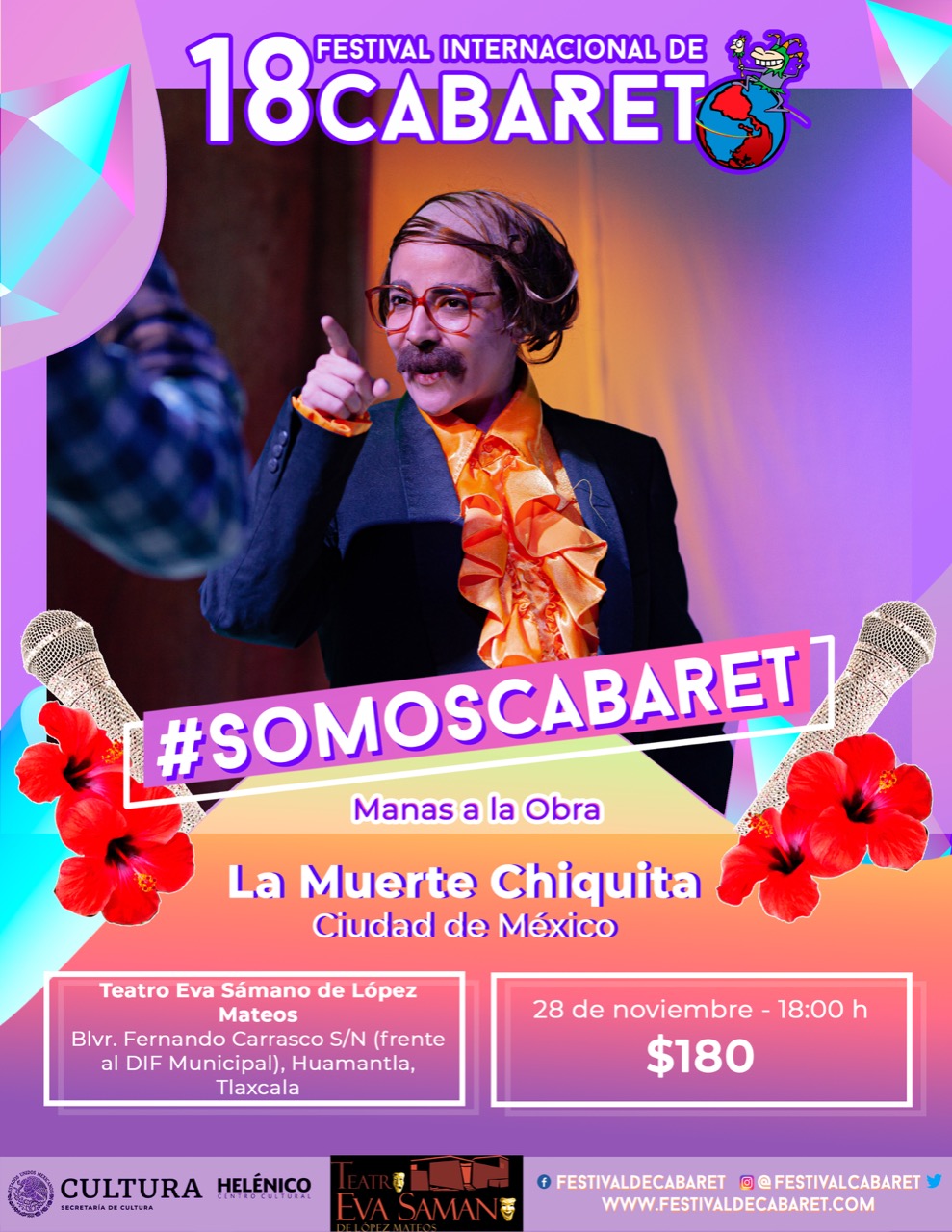 Llega 18 Festival Internacional de Cabaret a Huamantla con La muerte  chiquita