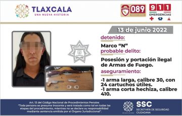 Detiene Ssc A Dos Personas Por Portaci N Ilegal De Arma De Fuego En Tetla